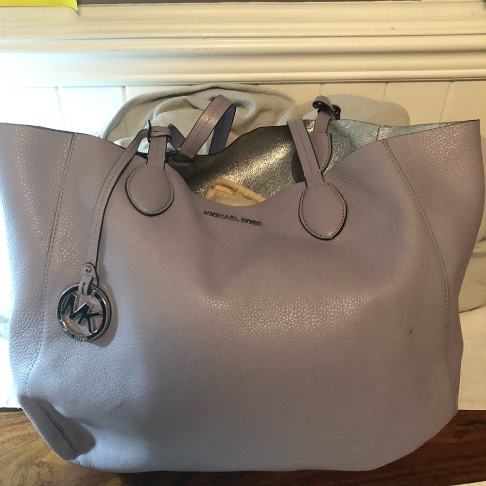Reversible purse - silver & Lavender